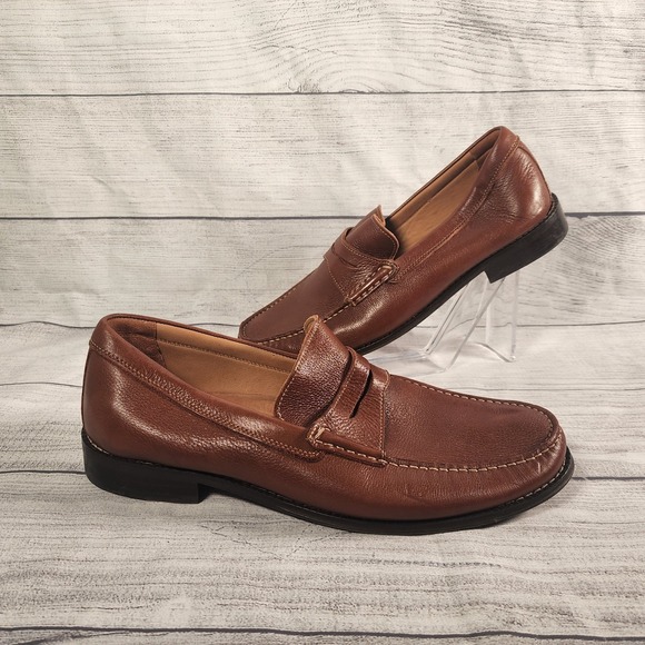 Donald J. Pliner Other - Donald Pliner Miles Men's Size 11.5 M Soft Tumble Leather Loafers Brown Cognac
